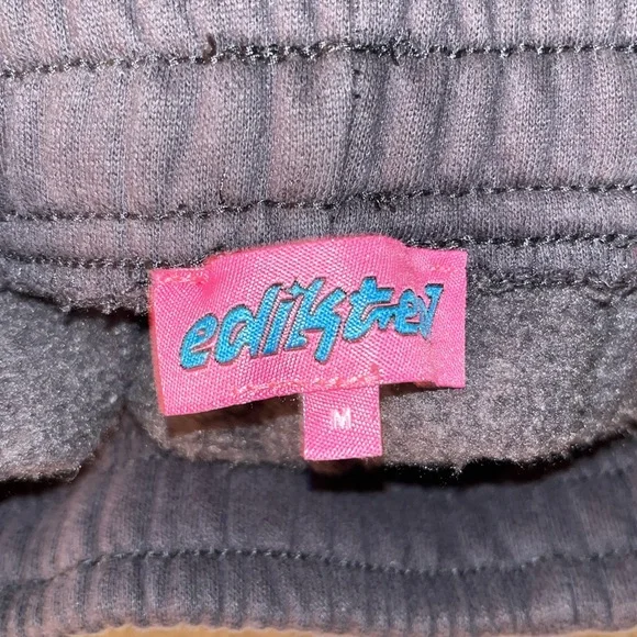 Edikted Black Joggers with Pink Design - Picture 3 of 3